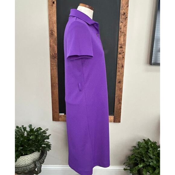 Vintage Russ Purple Polo Shirt Dress M Collared Preppy 80s Retro Tennis Casual - Picture 9 of 15